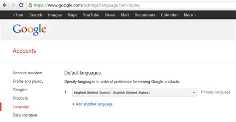 language How can I force my browser to search Google in ...