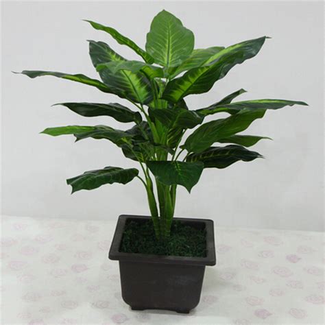 Large 50CM Evergreen Artificial Plant 25 Leaves Lifelike ...