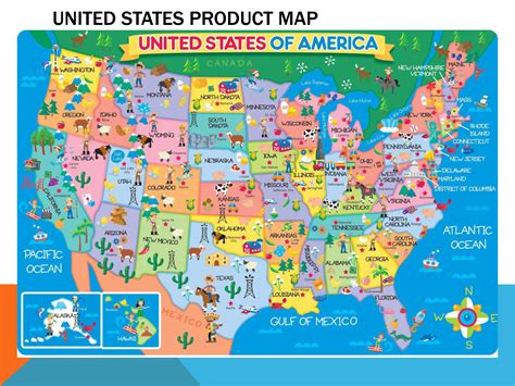 Large detailed product map of the United States | USA ...