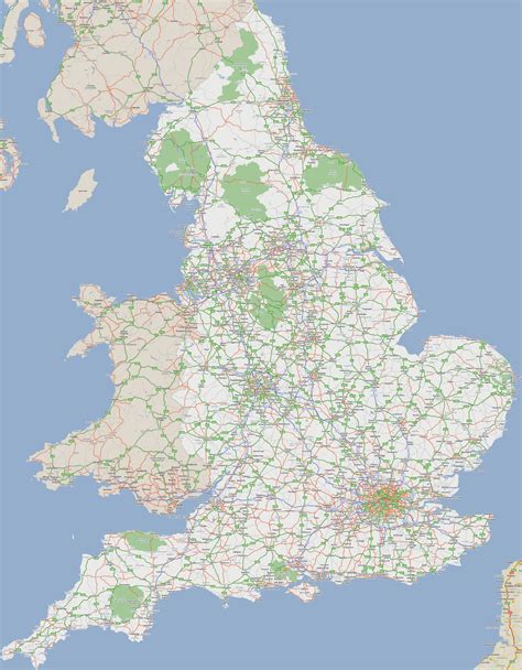 Large road map of England with cities | England | United ...