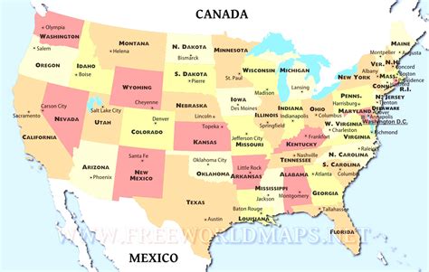 Large Us Map States Labeled | Cdoovision.com