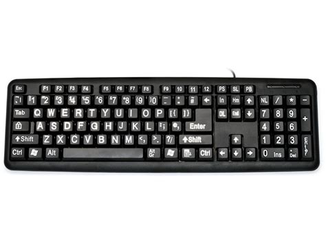 Large White Print, Black Keyboard : KBC KBSV2 BLK : The ...