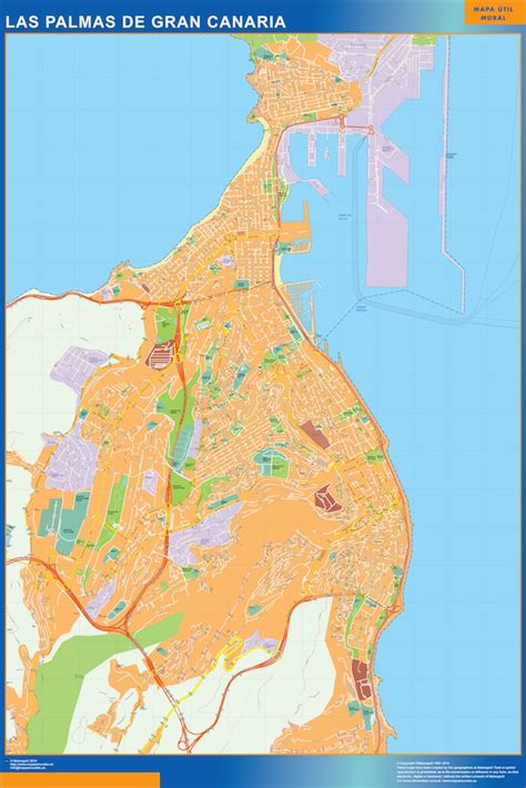 Las Palmas de Gran Canaria callejero   Mapa mural   Plano