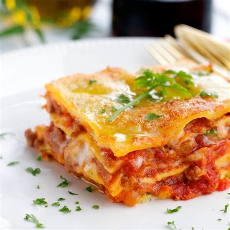 Lasagna with bechamel and meat sauce