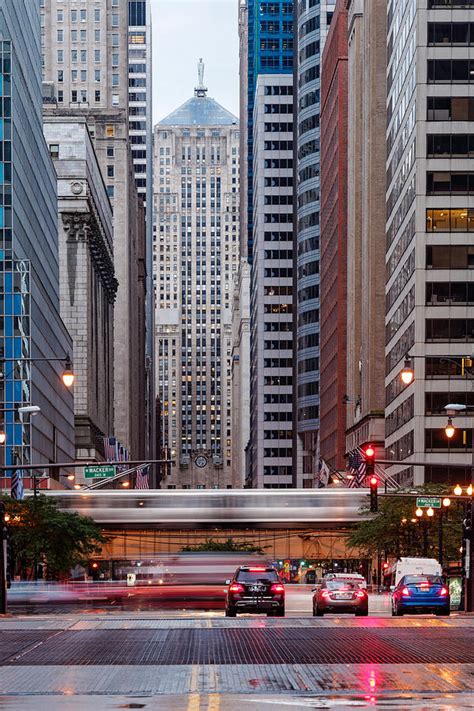 Lasalle Street Canyon With Chicago Board Of Trade Building ...
