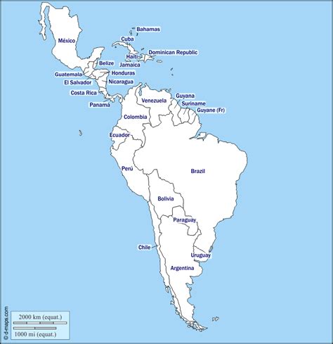 Latin America free map, free blank map, free outline map ...