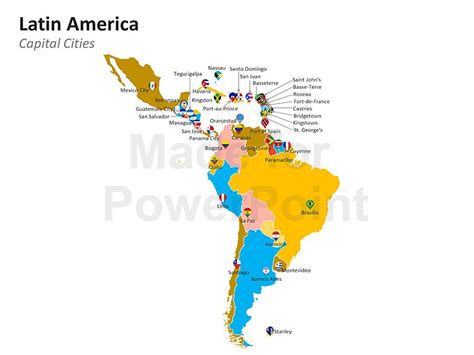 Latin America Map   Editable PPT