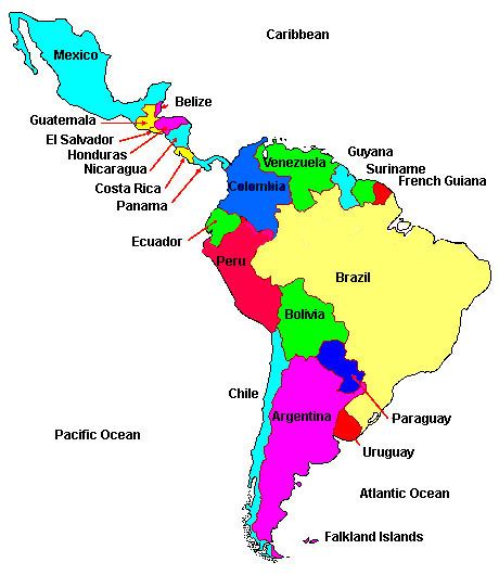Latin America Map Region City | Map of World Region City