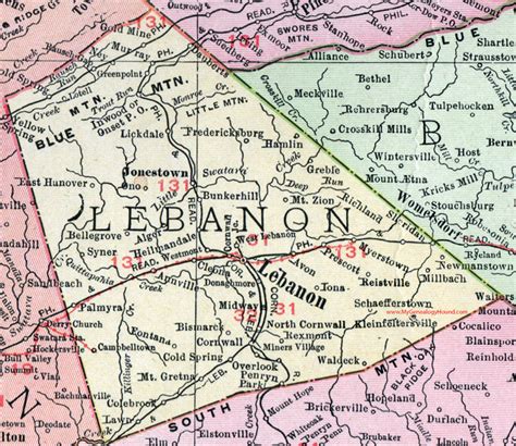 Lebanon County, Pennsylvania 1911 Map by Rand McNally ...