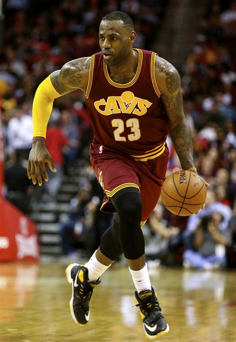 LeBron James Cleveland Cavaliers drives to the basket ...