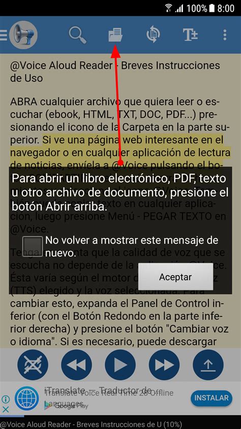 Leer texto, PDF en voz alta y español en Android • Android ...