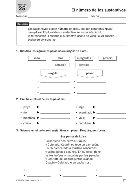 Lengua repaso y ampliación 3º primaria Santillana | Lengua ...