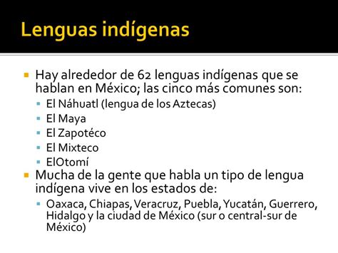 Lenguas indígenas de México   ppt descargar