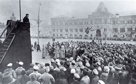 Lenin holding a speech on Red Square in Moscow, photograph ...