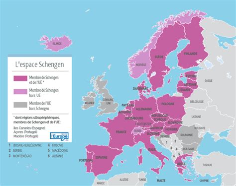 Les pays membres de l espace Schengen   Asile, migrations ...
