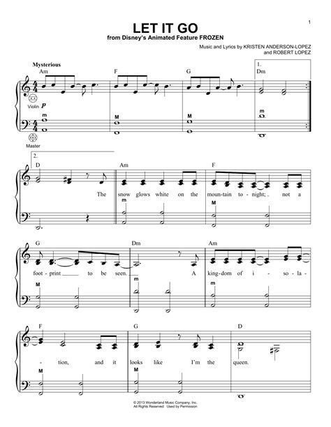 Let It Go sheet music by Idina Menzel  Accordion – 162517