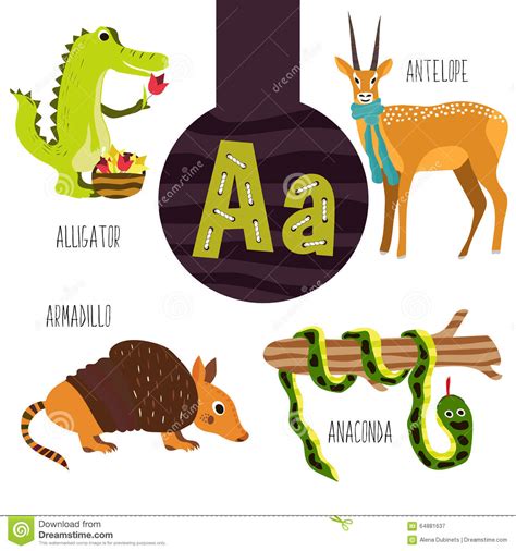 Letras Animales De La Diversión Del Alfabeto Para El ...