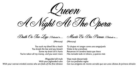 Letras Traducidas   A Night At The Opera   QueenSpain