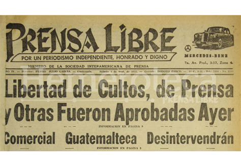 Libertad de cultos y de prensa aprobadas en 1955