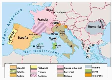 libertad poderoso: Mapa de las lenguas romanicas