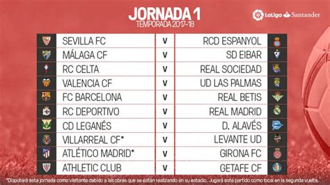 Liga 2017 2018, calendario di partite e giornate del ...