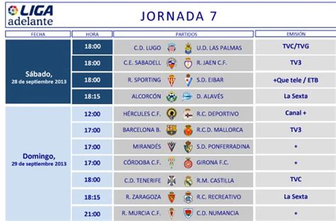 Liga Española 2013 2014 2ª División: horarios y ...