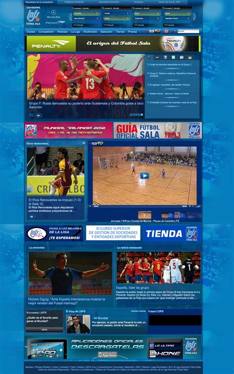 Liga Nacional Futbol Sala | Sports Web Design | Pinterest