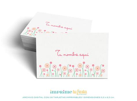 Lindas TARJETAS PERSONALES listas para imprimir | Flores ...