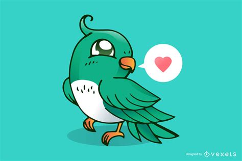Lindo pájaro amor dibujos animados Descargar vector