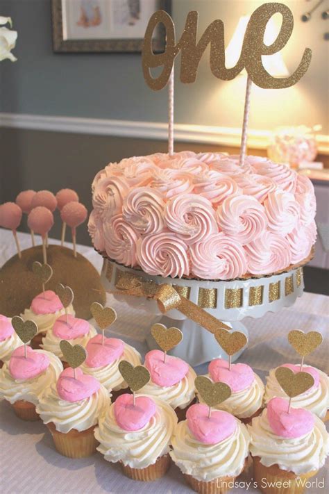 Lindsay s Sweet World: Pink and gold first birthday party ...
