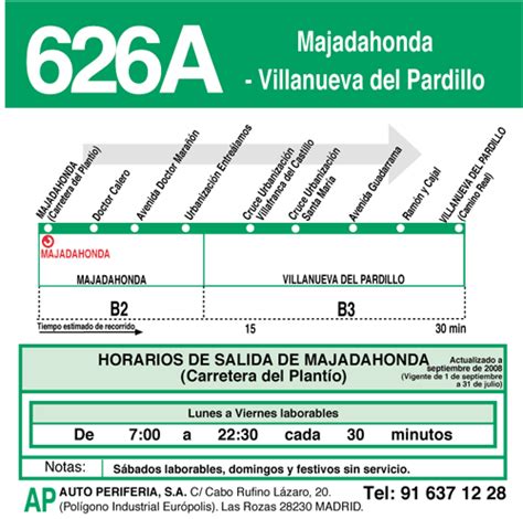 Linea 626A Majadahonda  Estación Ff.Cc.  Villanueva del ...