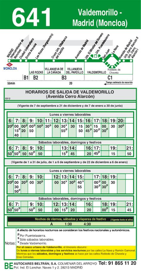 Linea 641 Madrid Moncloa  Valdemorillo Autobuses Madrid ...