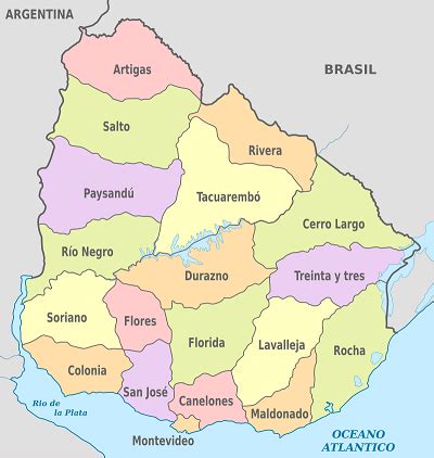 Lista de todos los departamentos de Uruguay y sus capitales