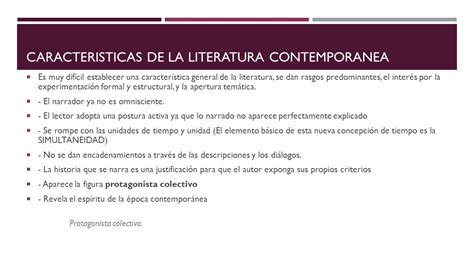 LITERATURA CONTEMPORANEA   ppt video online descargar