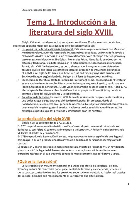 Literatura española S.XVIII
