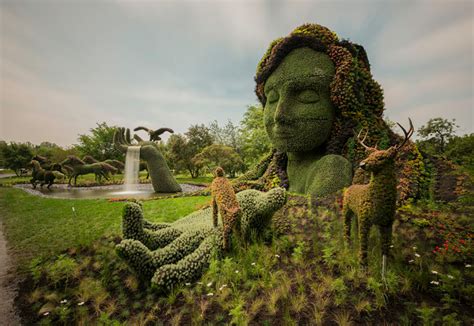 living plant sculptures at the montreal botanical gardens