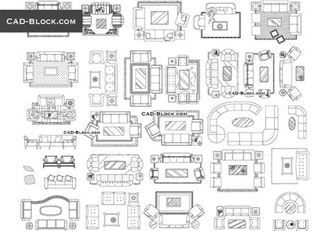 Living room furniture CAD Block | BLOCKS | Pinterest ...