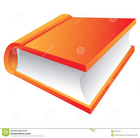 Livre orange 3d illustration de vecteur. Image du cartoon ...