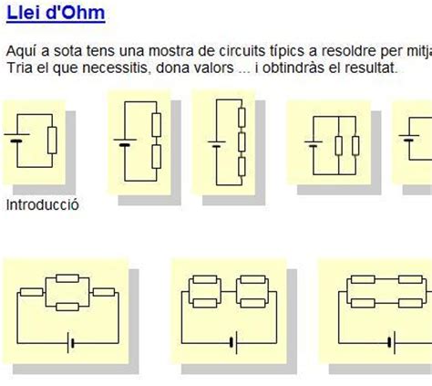 Llei d Ohm, circuits a resoldre | Aplicació de Recursos al ...