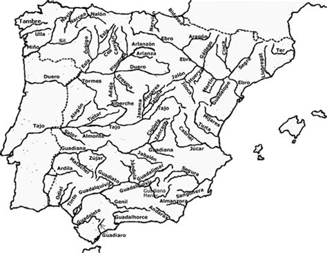 Localiza los ríos de la Península Ibérica