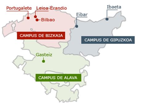 Localización de los centros del Campus de Bizkaia   UPV/EHU