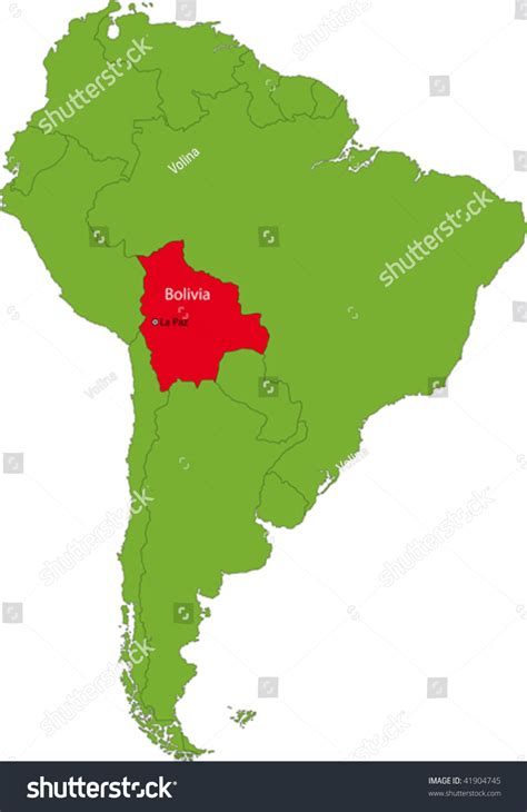Location Of Bolivia On The South America Continent Stock ...