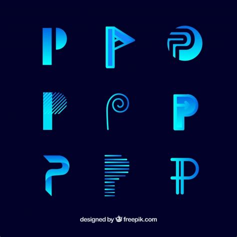 Logo letter p template collection Vector | Free Download
