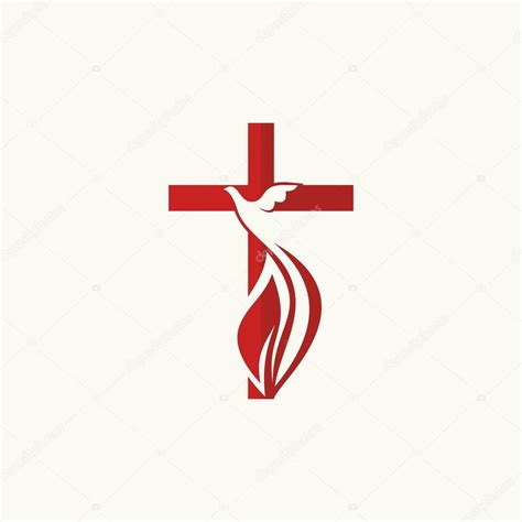 Logotipo de la iglesia. Cruz y la paloma, símbolo del ...