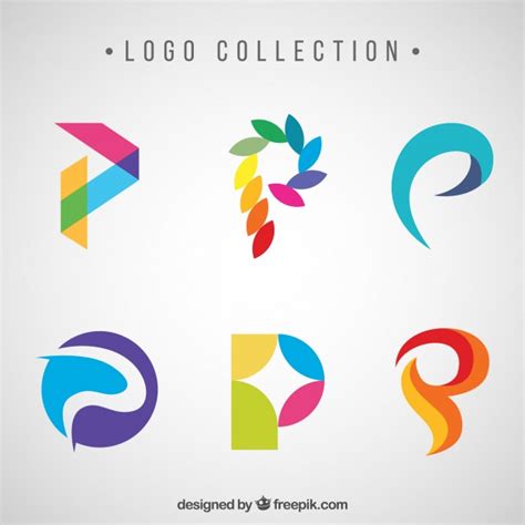 Logotipos coloridos abstractos de letra  p  | Descargar ...