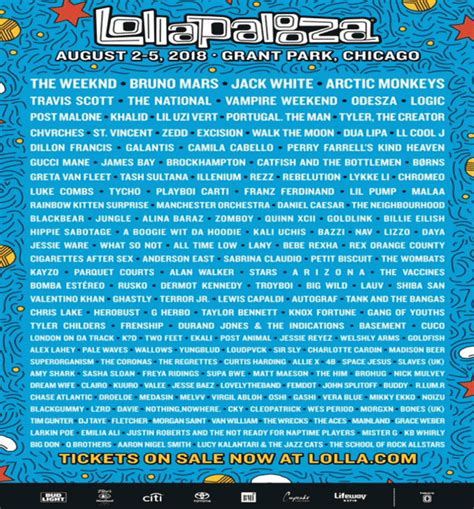 Lollapalooza 2018 Lineup   The National, Arctic Monkeys ...