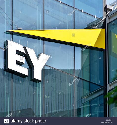 London office of Ernst & Young logo & sign for ...