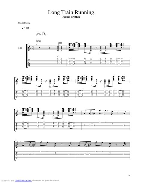 Long Train Running guitar pro tab by Doobie Brothers ...