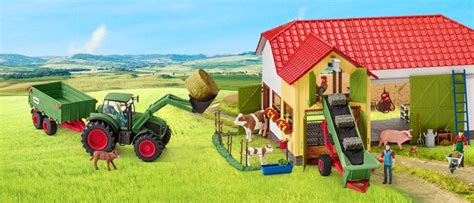 Look after the farm animals with the Schleich® tractor