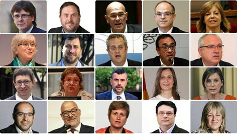 Los 20 políticos catalanes acusados de rebelión